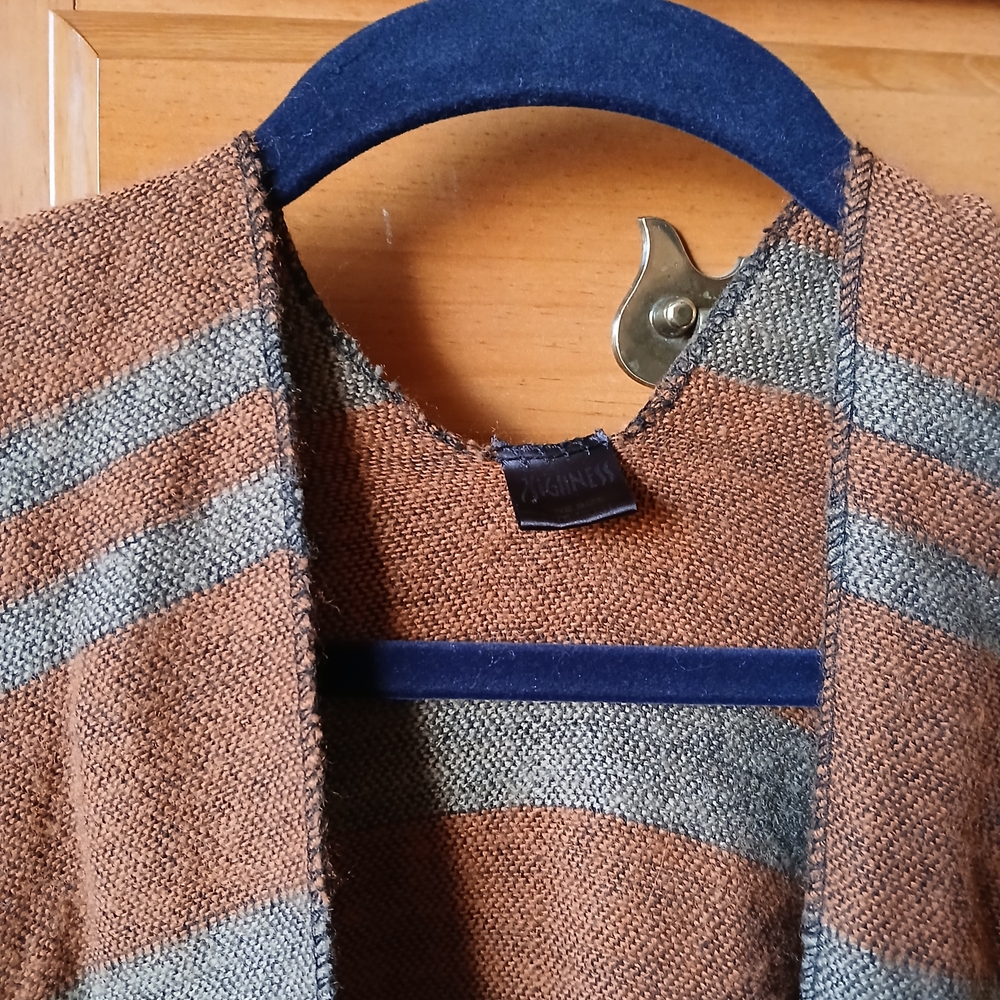 Elegant Brown and Gray Women's Poncho One Size Fits All